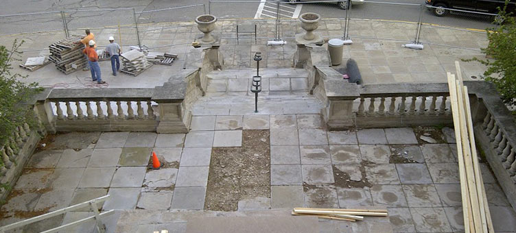 West entrance stair before renovation