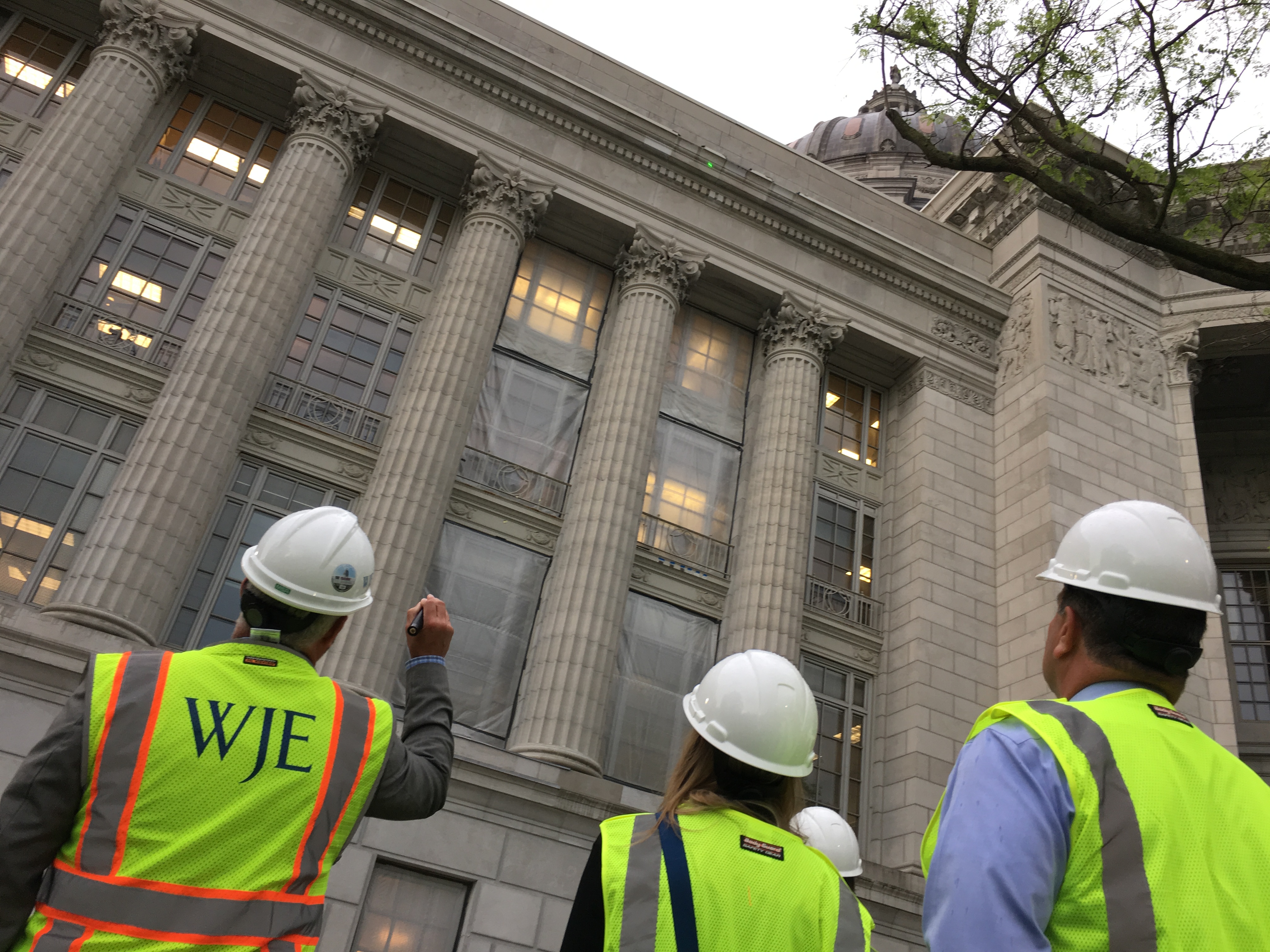 Construction evaluating Capitol work