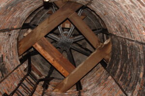 A glimpse into lantern of the Capitol dome. Notice the brick masonry that lies beneath the stone exterior.